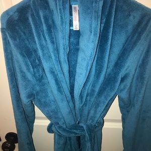 Teal Blue Plush Bath Robe